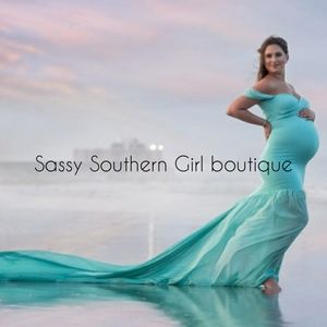 ⭐🆕Mint green maternity photoshoot maxi dress